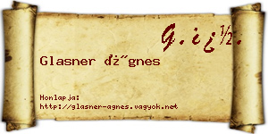 Glasner Ágnes névjegykártya
